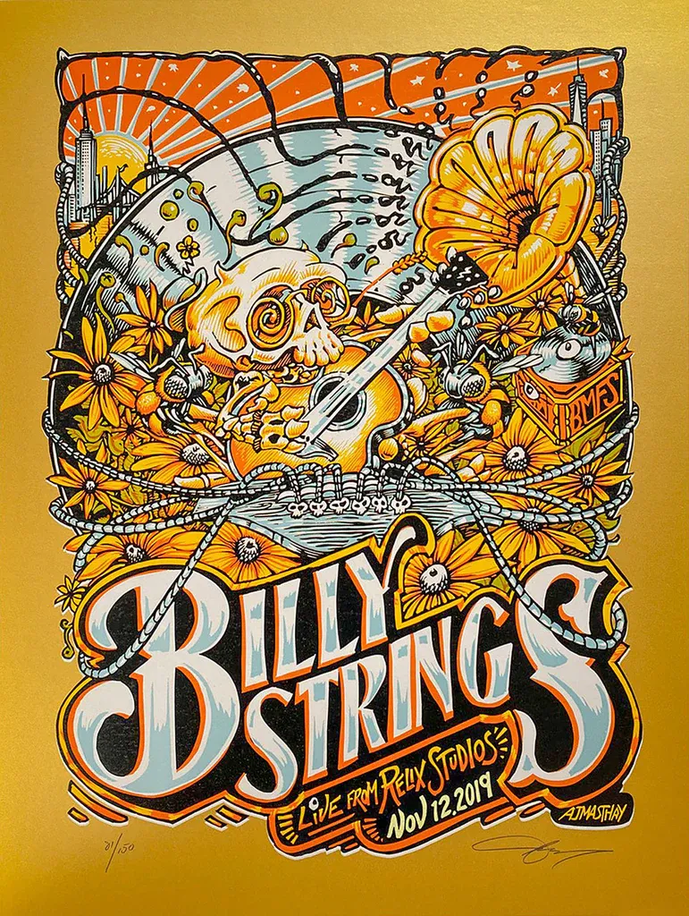 Billy Strings - Relix Studios - Gold Stardreams AE by AJ Masthay