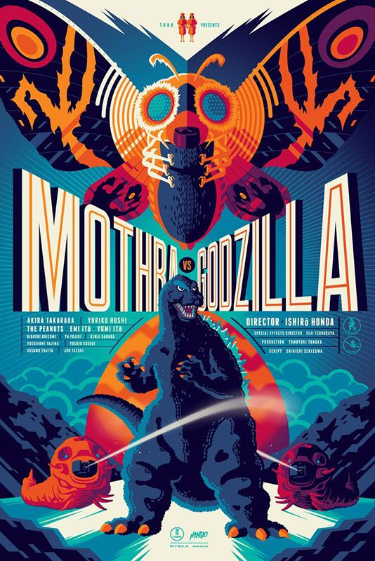 Mothra vs. Godzilla - Regular by Tom Whalen.